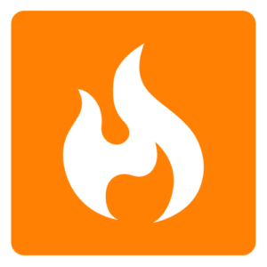 orange outline of flames