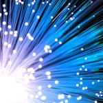 fiber optic cable with light at the end of the strand
