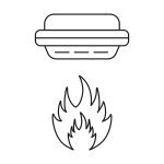 fire detector alarm icon vector smoke detector sign for graphic design, logo, web site, social media, mobile app, ui illustration