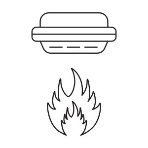 fire detector alarm icon vector smoke detector sign for graphic design, logo, web site, social media, mobile app, ui illustration