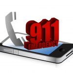911 emergency and cell phone illustration